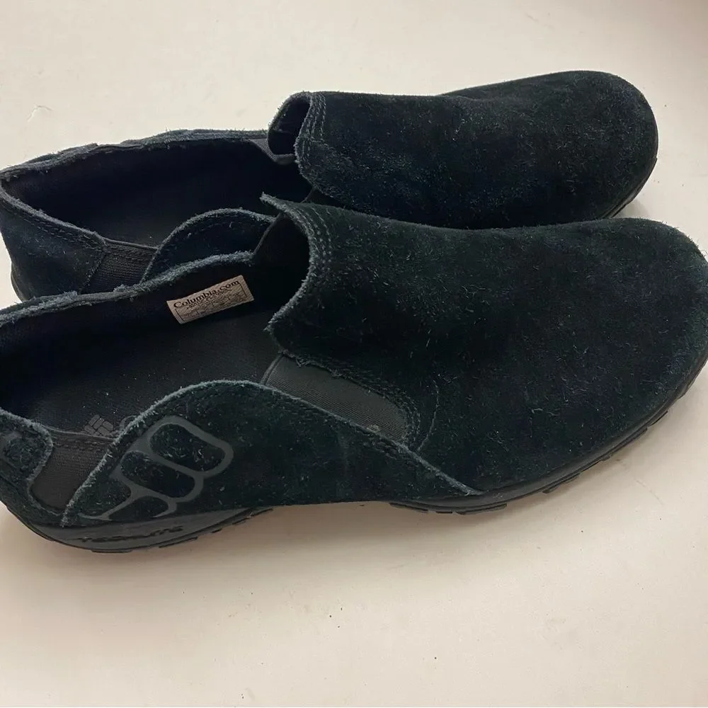 Columbia Techlite black suede leather Pull-On Shoes loafers comfort walking 11